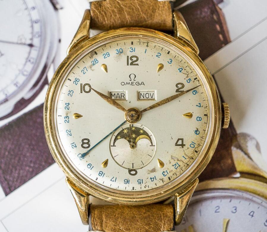 UK Swiss Replica Omega SpeedyMoon 345.0809 — The First Moonwatch With A Moonphase