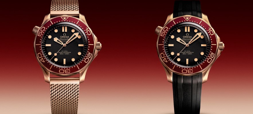 The Best Replica Omega Seamaster Diver 300M Watches UK In Bronze Gold And Burgundy